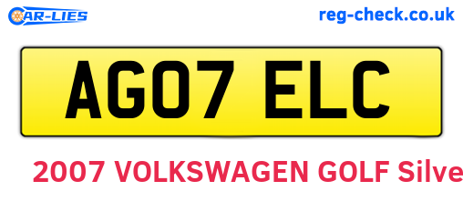 AG07ELC are the vehicle registration plates.