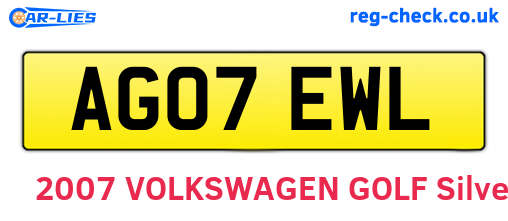 AG07EWL are the vehicle registration plates.