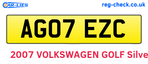 AG07EZC are the vehicle registration plates.