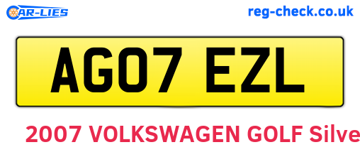 AG07EZL are the vehicle registration plates.