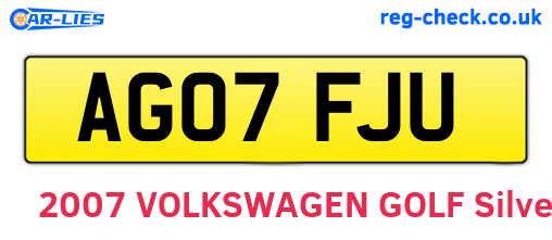 AG07FJU are the vehicle registration plates.