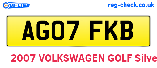 AG07FKB are the vehicle registration plates.