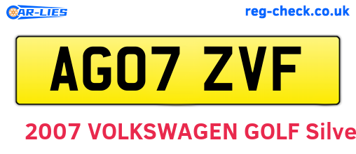 AG07ZVF are the vehicle registration plates.