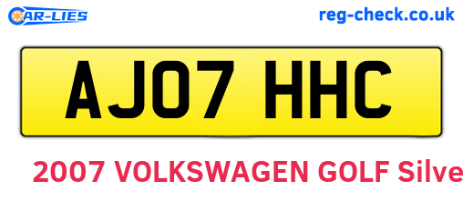 AJ07HHC are the vehicle registration plates.