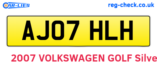 AJ07HLH are the vehicle registration plates.