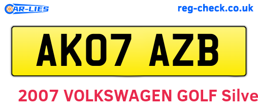 AK07AZB are the vehicle registration plates.