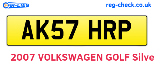 AK57HRP are the vehicle registration plates.