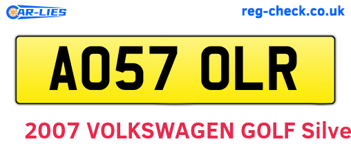 AO57OLR are the vehicle registration plates.