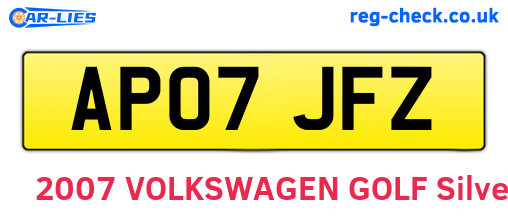 AP07JFZ are the vehicle registration plates.