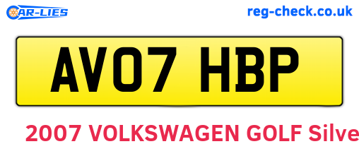 AV07HBP are the vehicle registration plates.