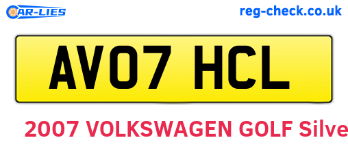 AV07HCL are the vehicle registration plates.