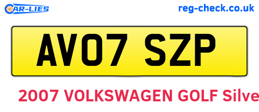 AV07SZP are the vehicle registration plates.