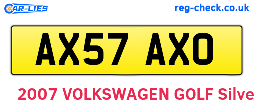 AX57AXO are the vehicle registration plates.