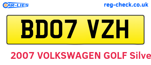 BD07VZH are the vehicle registration plates.