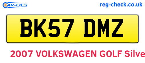 BK57DMZ are the vehicle registration plates.