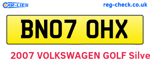 BN07OHX are the vehicle registration plates.