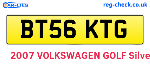 BT56KTG are the vehicle registration plates.