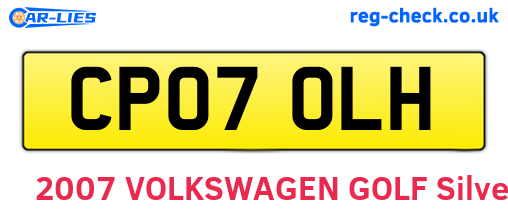 CP07OLH are the vehicle registration plates.