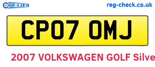 CP07OMJ are the vehicle registration plates.