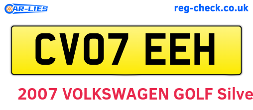CV07EEH are the vehicle registration plates.