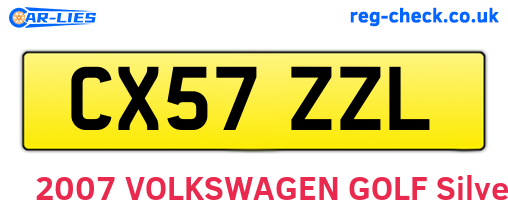 CX57ZZL are the vehicle registration plates.