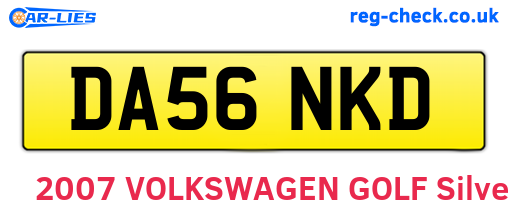 DA56NKD are the vehicle registration plates.