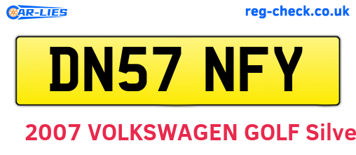 DN57NFY are the vehicle registration plates.