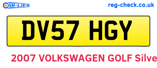 DV57HGY are the vehicle registration plates.