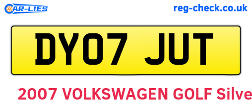 DY07JUT are the vehicle registration plates.