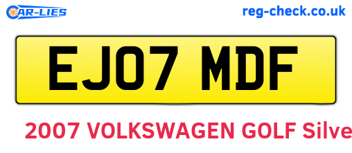 EJ07MDF are the vehicle registration plates.
