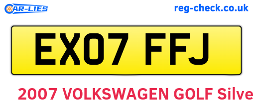 EX07FFJ are the vehicle registration plates.