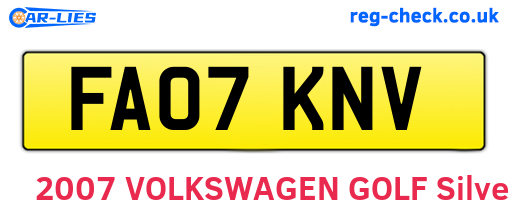 FA07KNV are the vehicle registration plates.