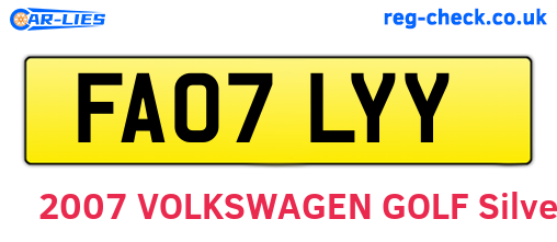 FA07LYY are the vehicle registration plates.