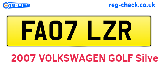 FA07LZR are the vehicle registration plates.