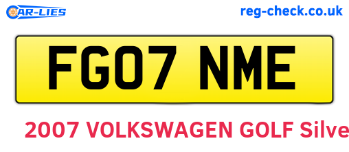 FG07NME are the vehicle registration plates.