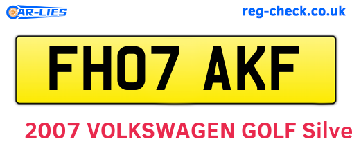 FH07AKF are the vehicle registration plates.