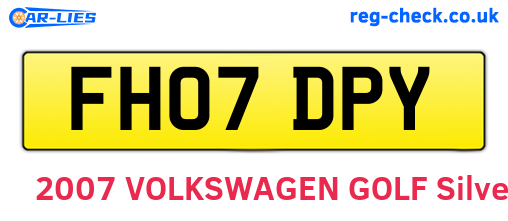FH07DPY are the vehicle registration plates.