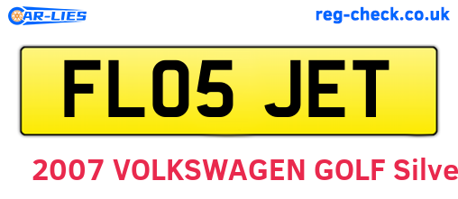 FL05JET are the vehicle registration plates.