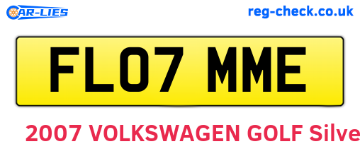 FL07MME are the vehicle registration plates.