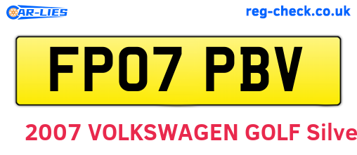 FP07PBV are the vehicle registration plates.