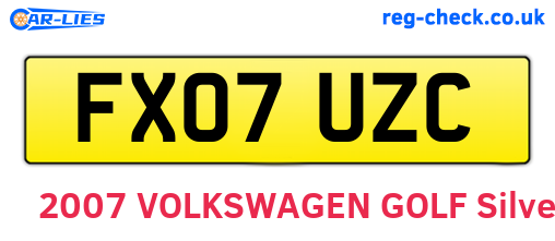 FX07UZC are the vehicle registration plates.