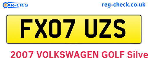 FX07UZS are the vehicle registration plates.