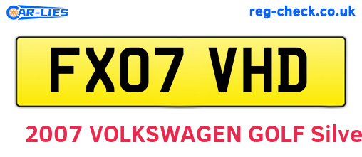 FX07VHD are the vehicle registration plates.