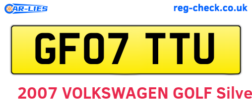 GF07TTU are the vehicle registration plates.