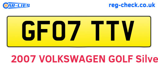 GF07TTV are the vehicle registration plates.