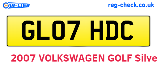 GL07HDC are the vehicle registration plates.