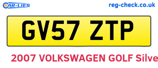 GV57ZTP are the vehicle registration plates.