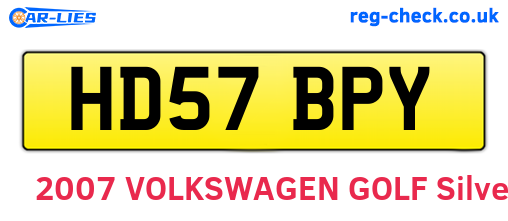 HD57BPY are the vehicle registration plates.