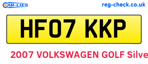 HF07KKP are the vehicle registration plates.