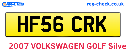 HF56CRK are the vehicle registration plates.